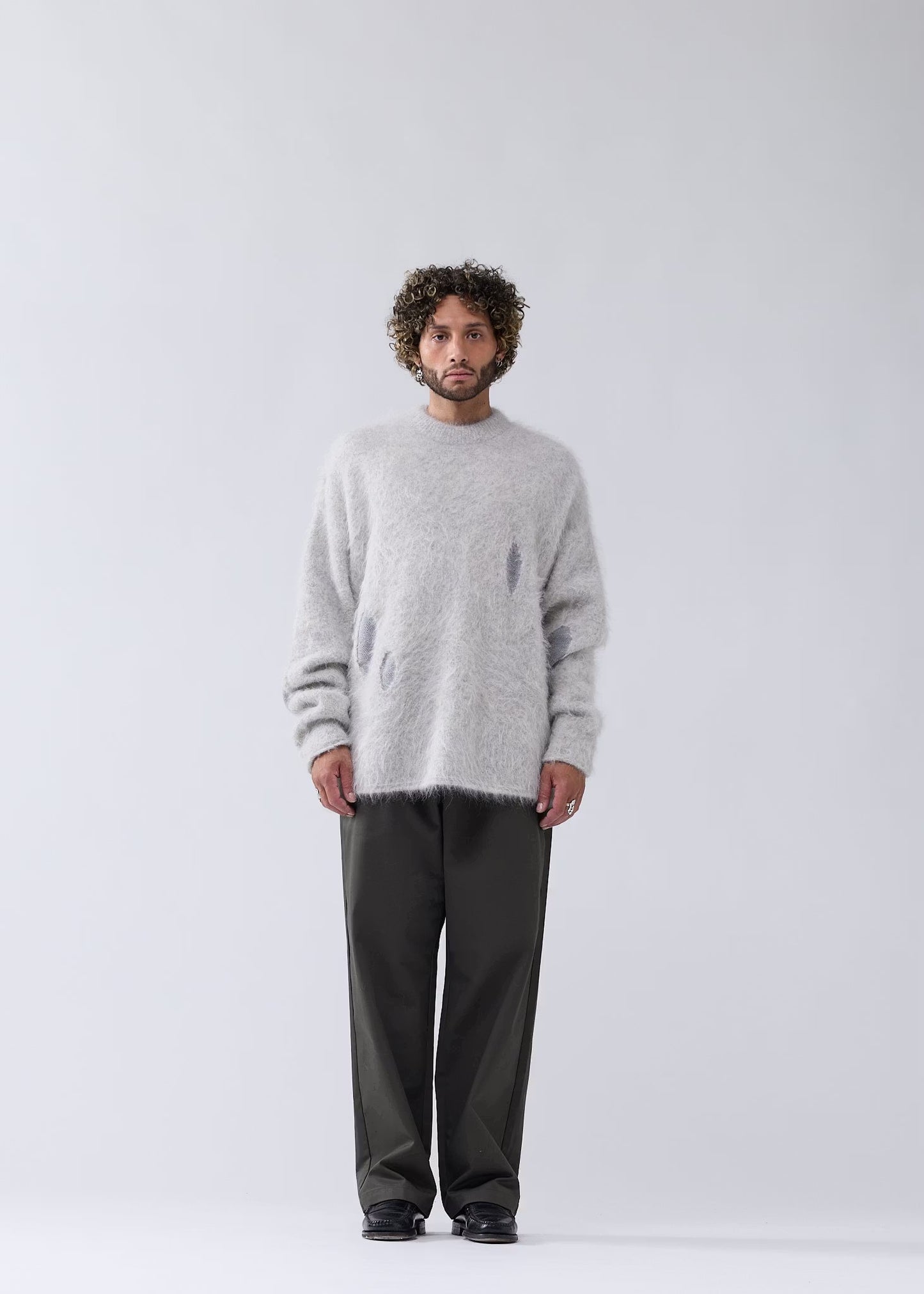Sweater Alpaca Blend Crewneck Grey