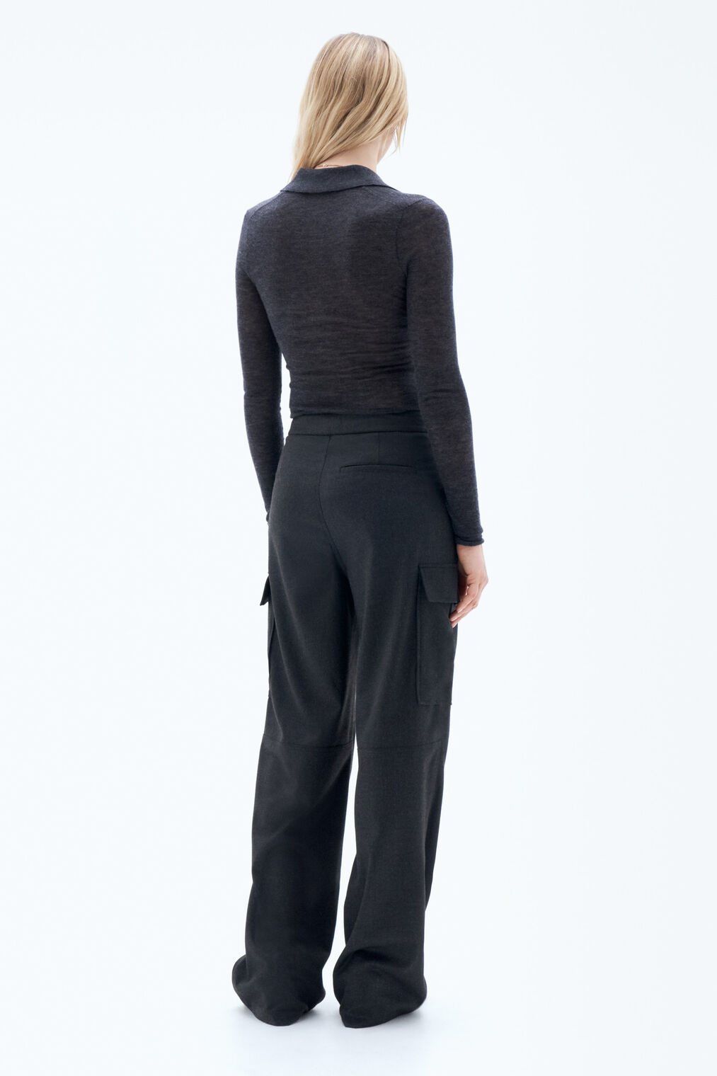 Knit Polo Sweater Anthracite