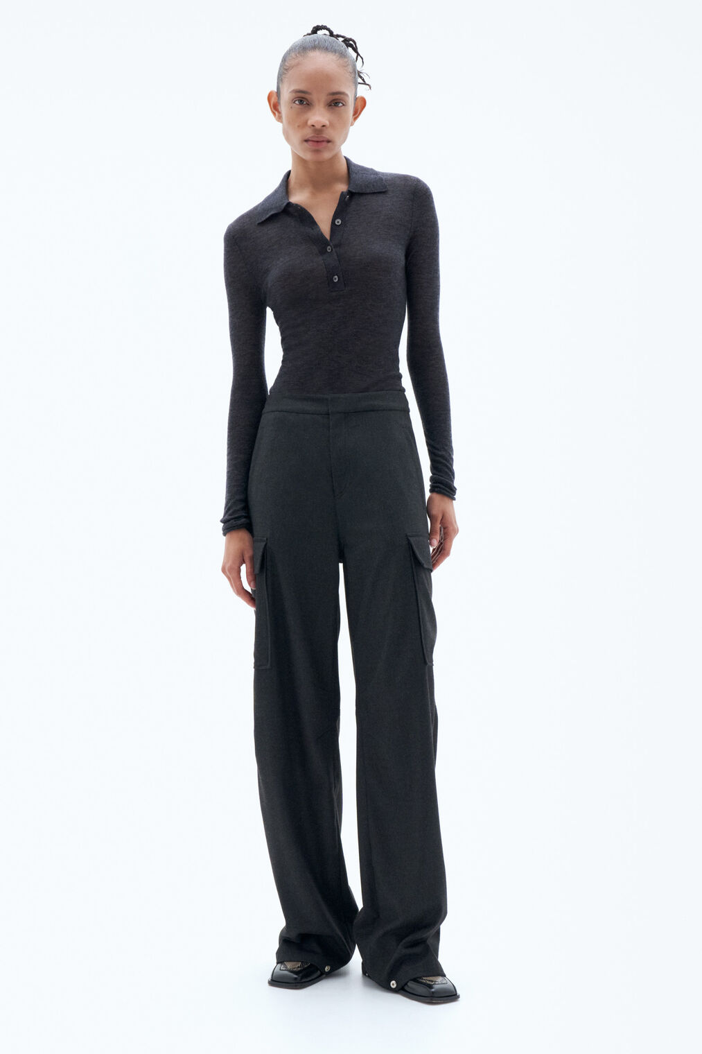 Pants Flannel Cargo Anthracite