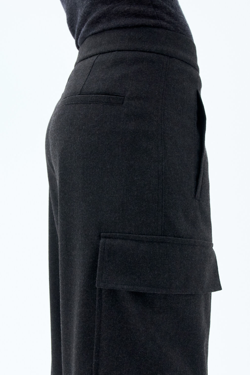Pants Flannel Cargo Anthracite