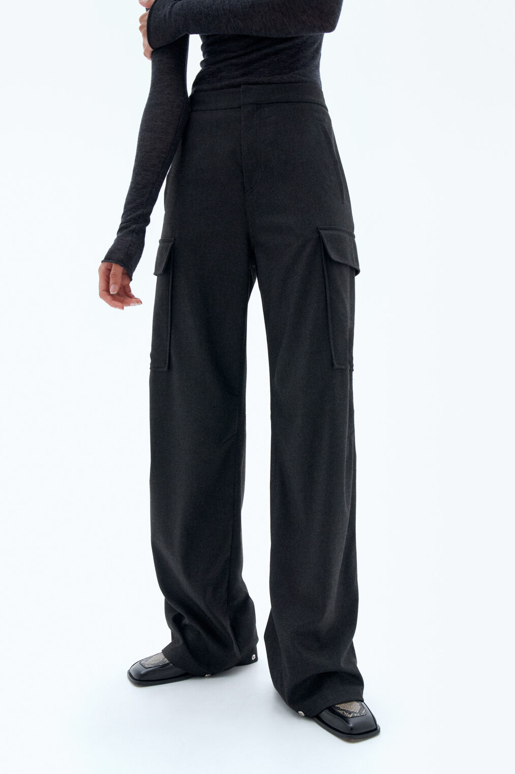 Pants Flannel Cargo Anthracite