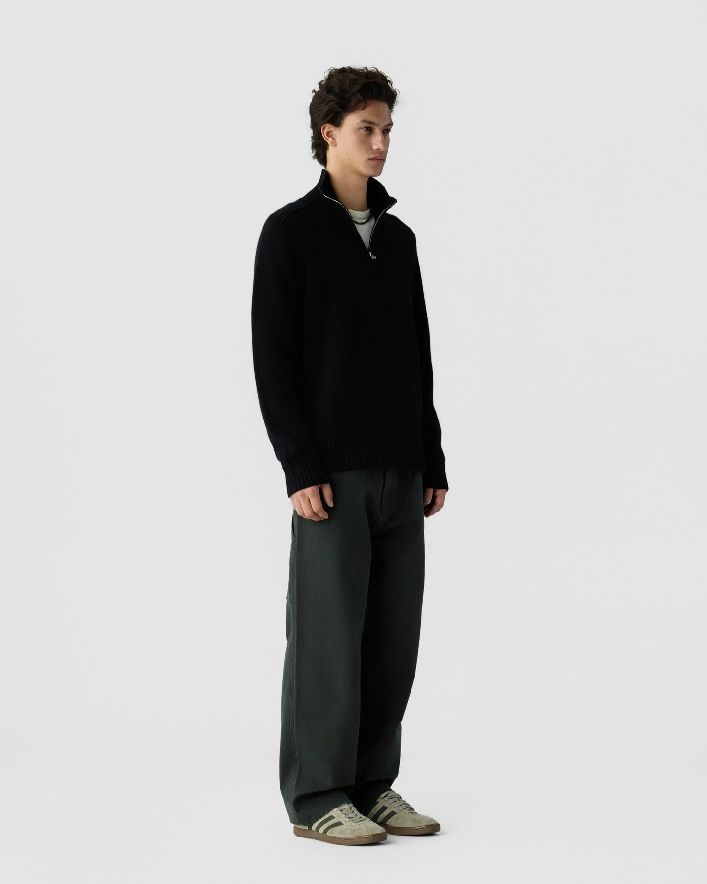 Sweater Half Zip Turtleneck Black