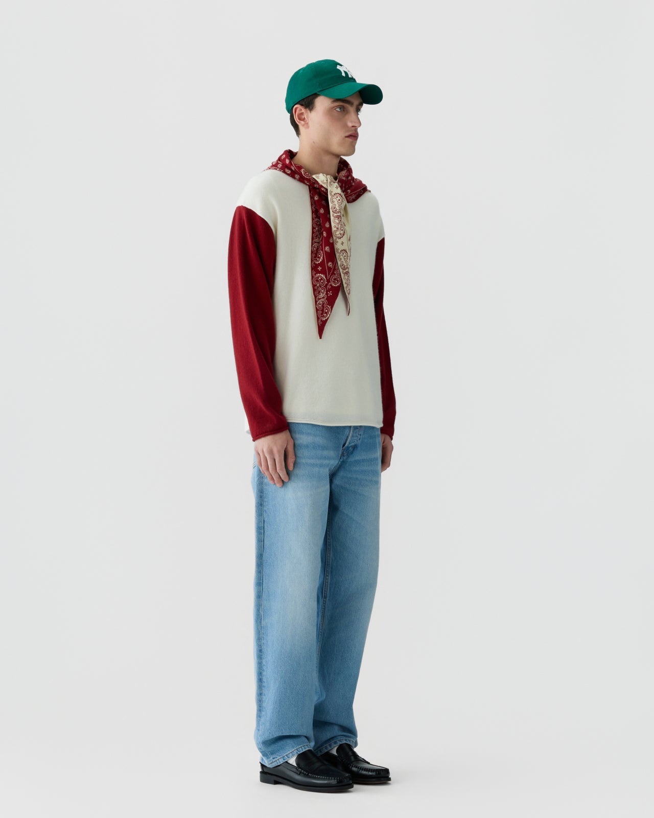 Sweater Baseball Cream & Carmine