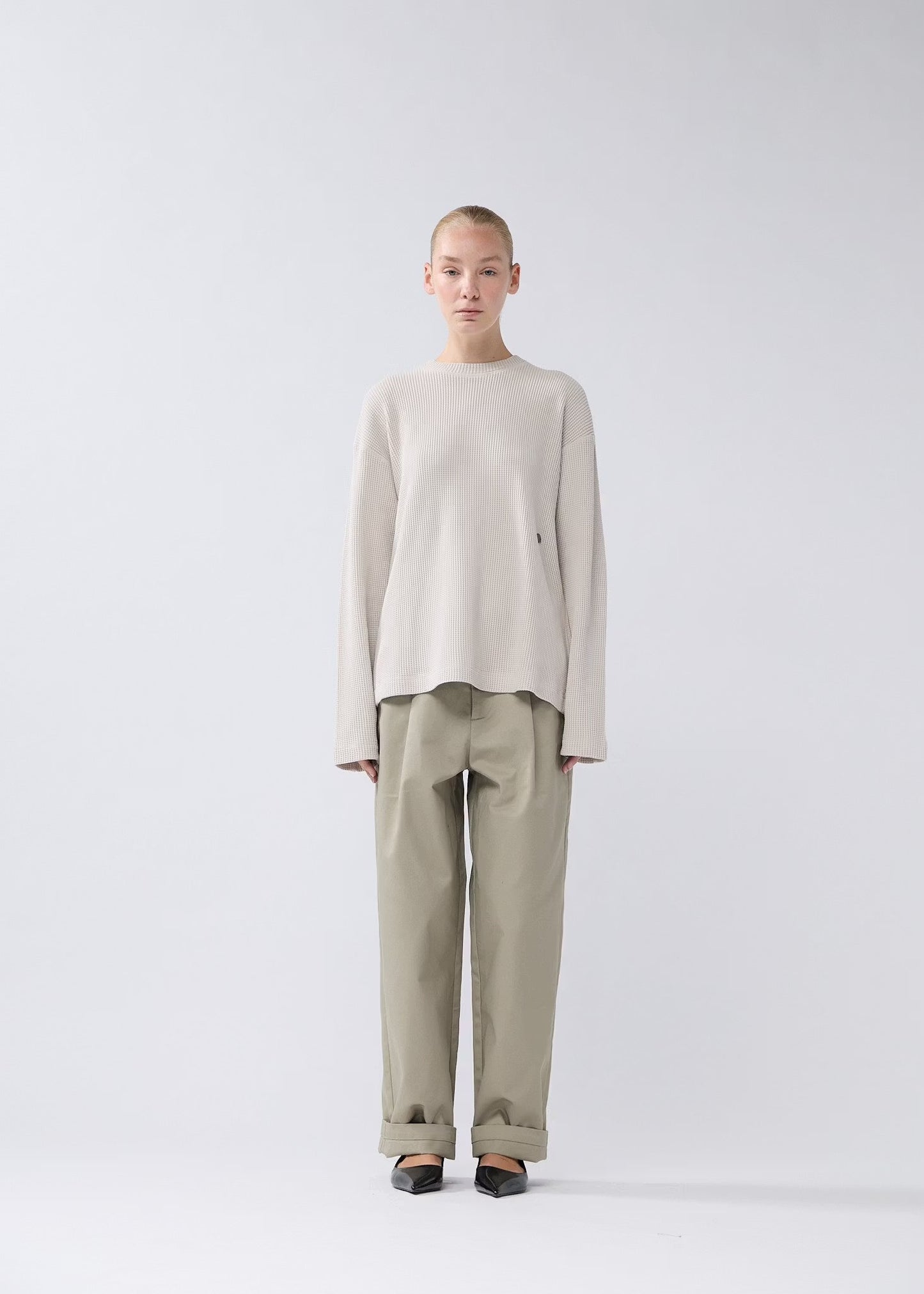 T-shirt Waffle Longsleeve Washed Grey
