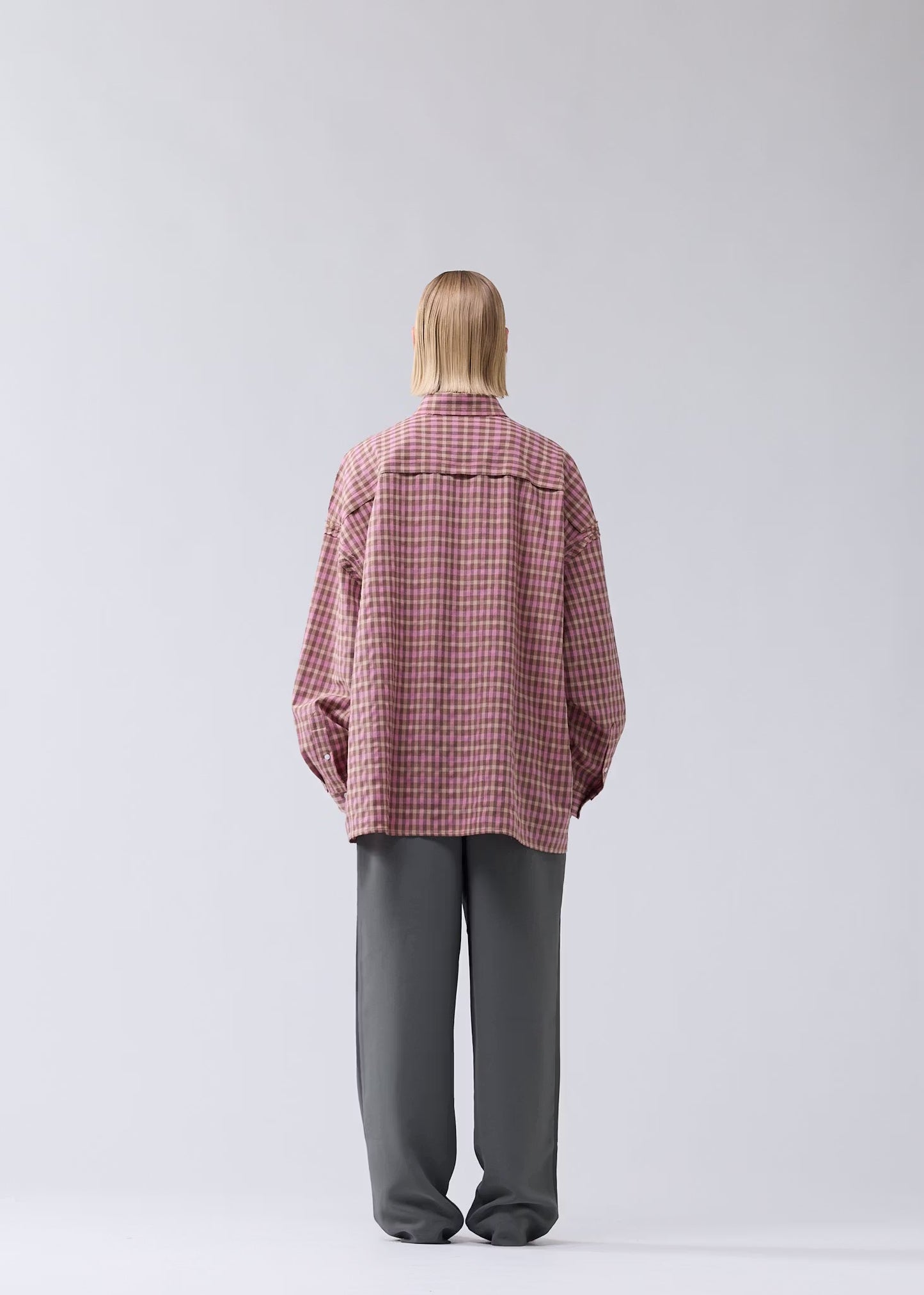 Shirt Raw Edge Fluid Pink Check