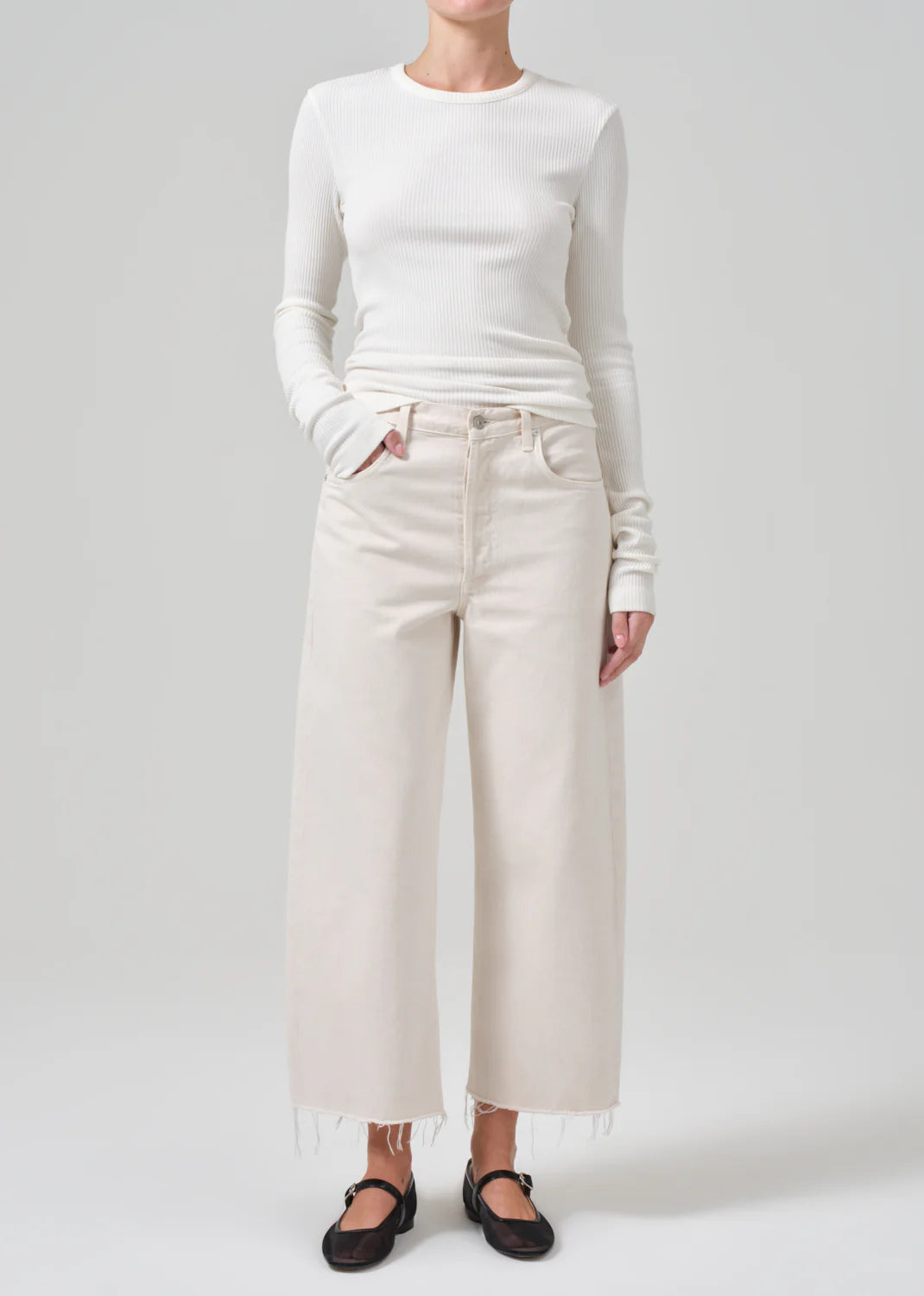 Jeans Ayla Raw Hem Crop Almondette