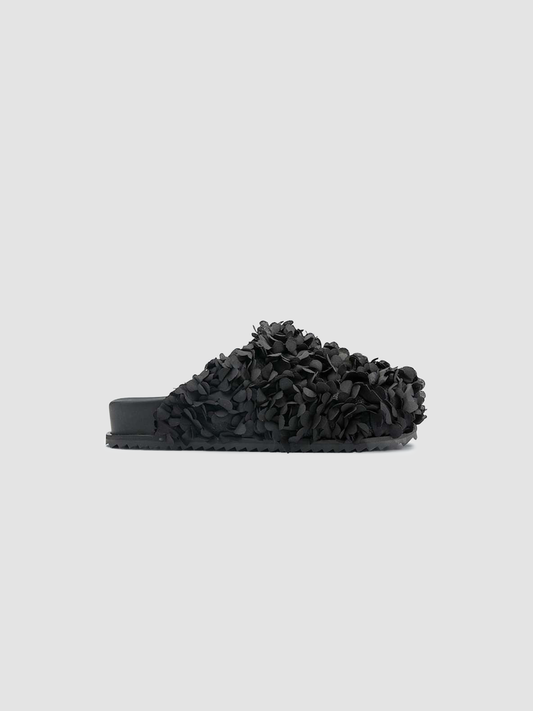 Sandals Slide Flower Black