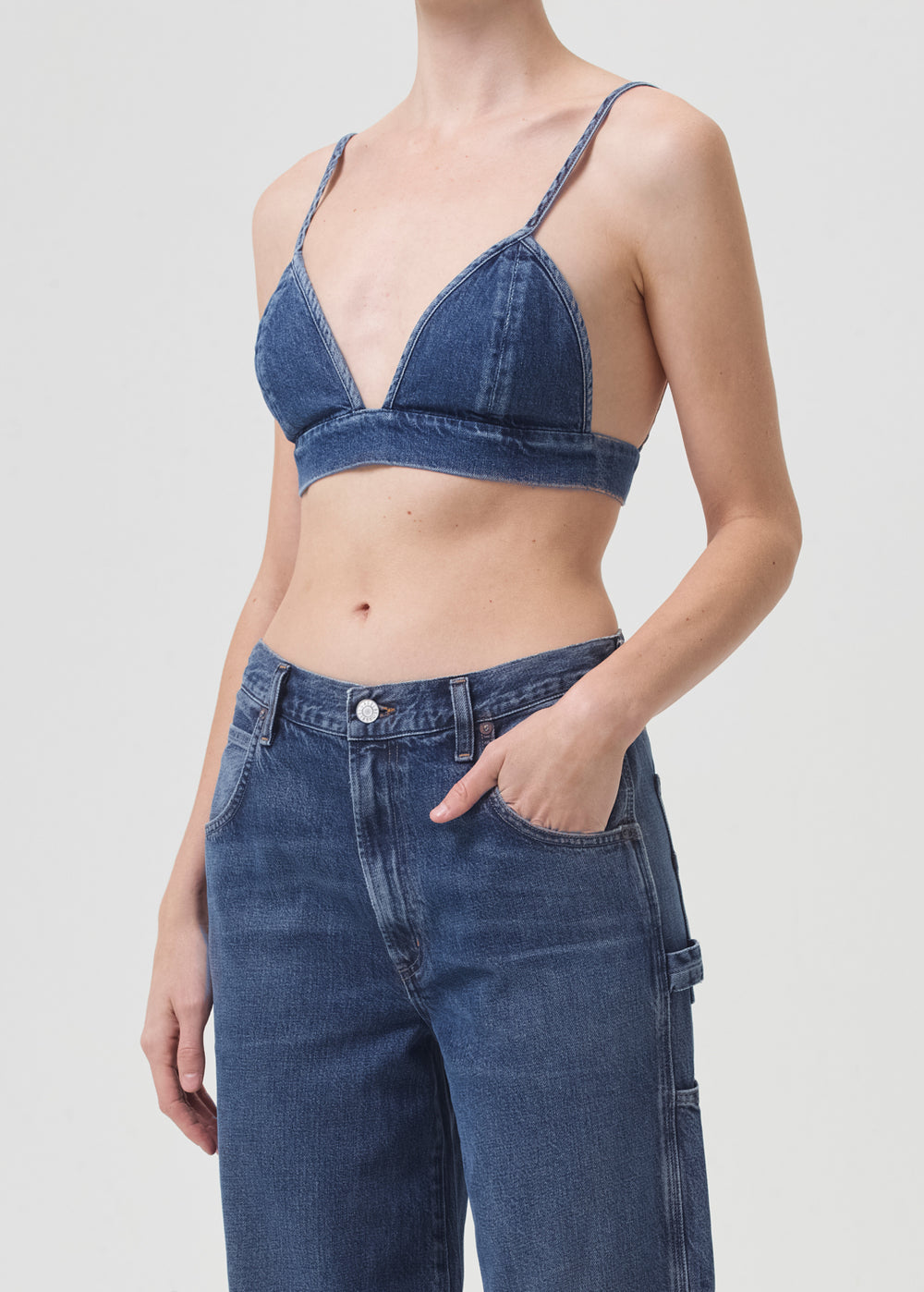 Bralette in Dark Blue Denim