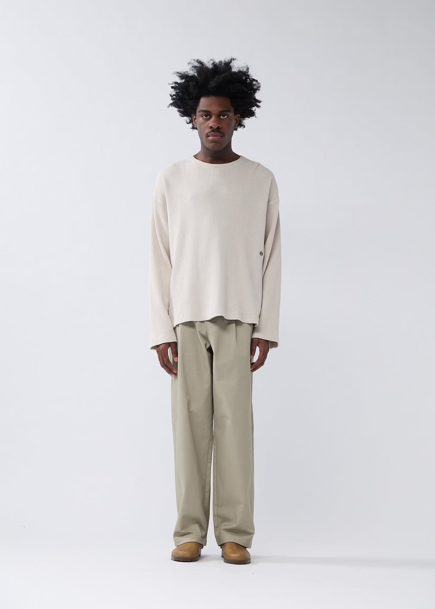 T-shirt Waffle Longsleeve Washed Grey