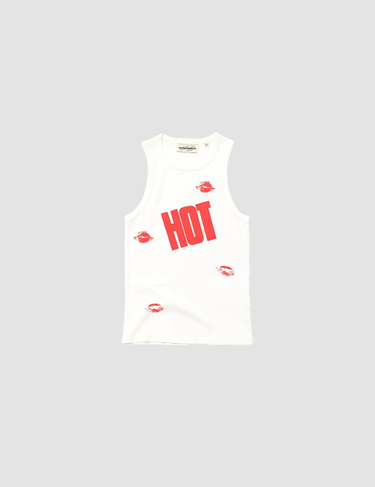 Tank Top Kiss Me I'm Hot White