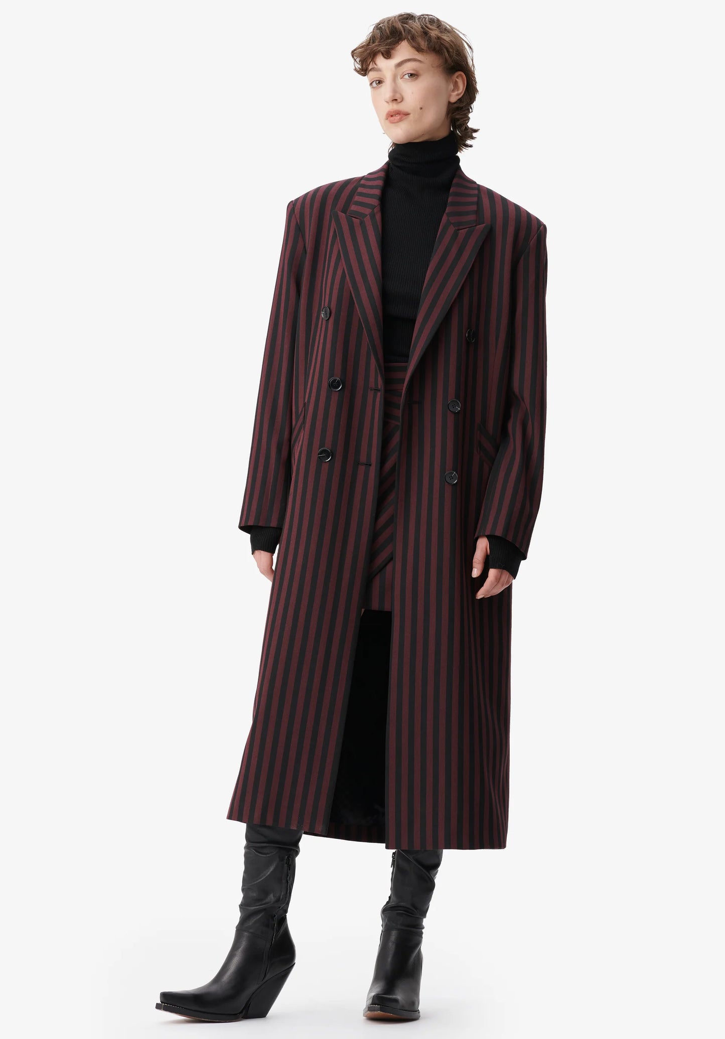 Coat Odith Stripe Fudge