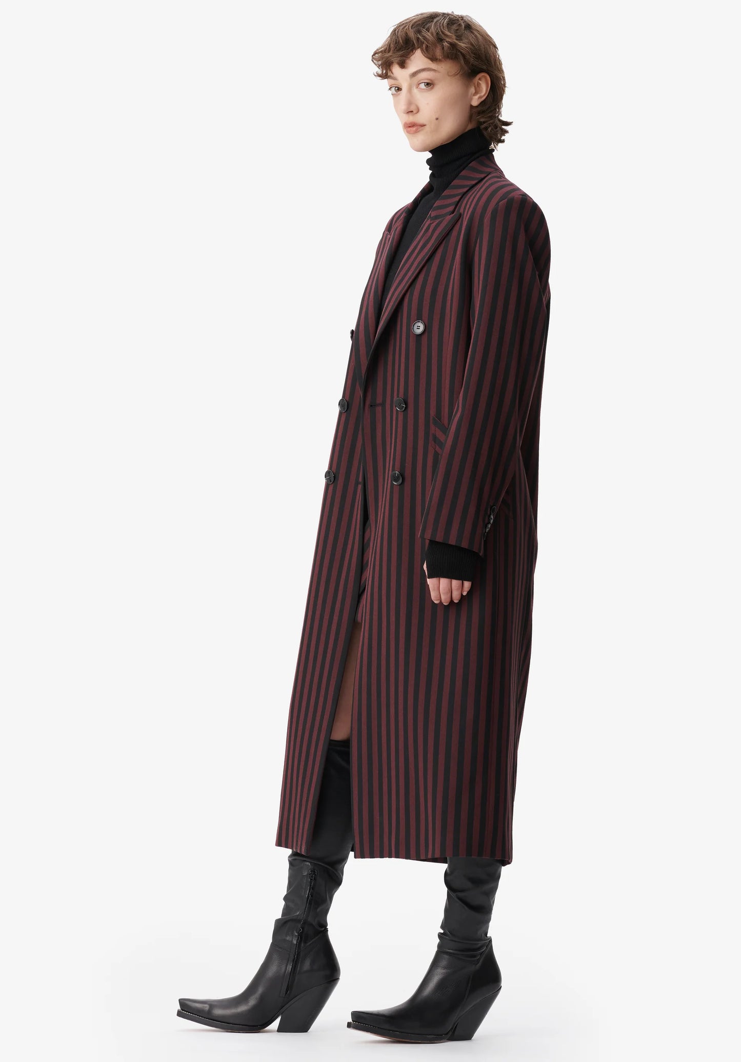 Coat Odith Stripe Fudge