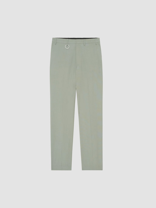 Pants Wool Straight Suit Sage