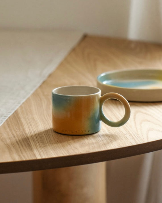 Rainbow Mug with Round Handle