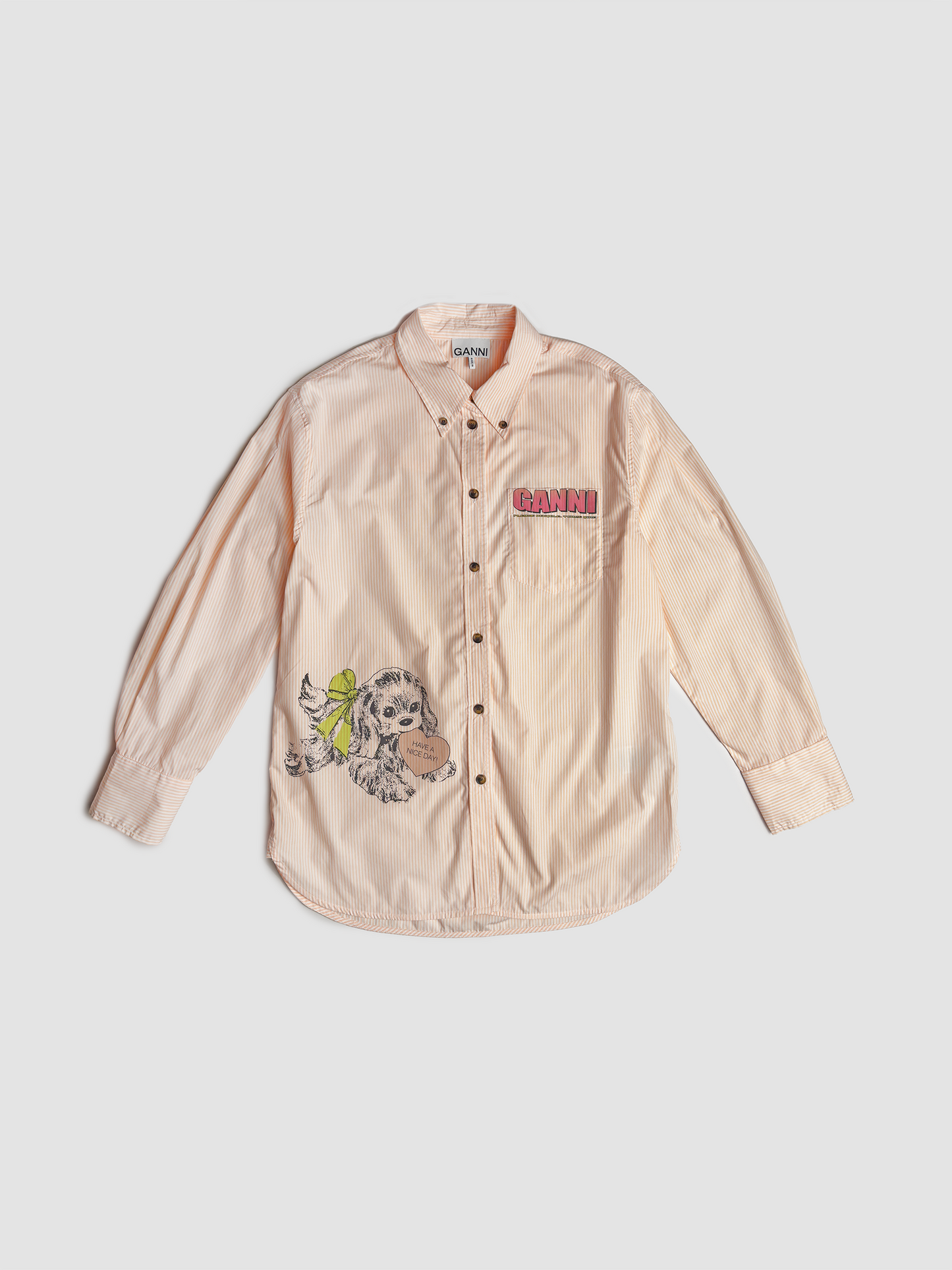 Shirt Cotton Stripe Peach