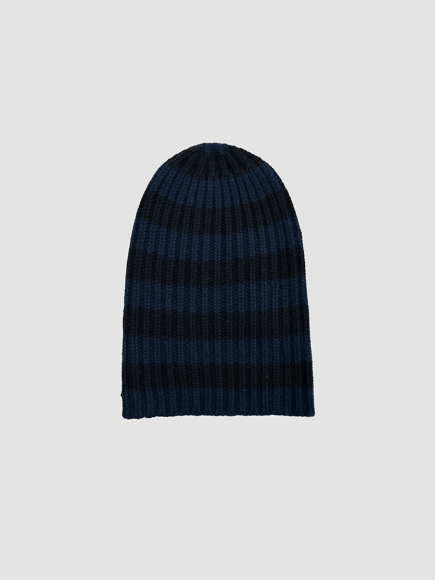 Cashmere Beanie Striped Black & Blue