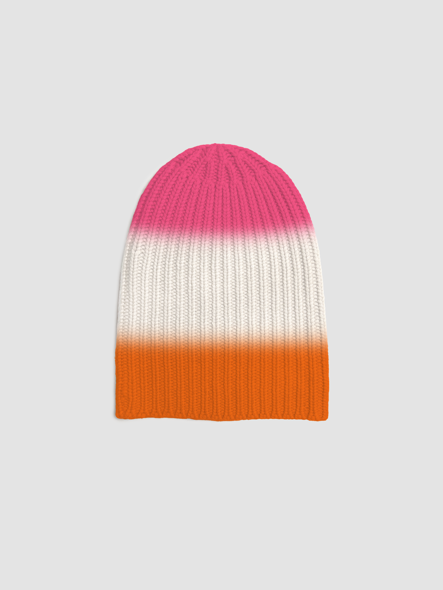 Cashmere Beanie Tricolor Orange & Off White & Pink