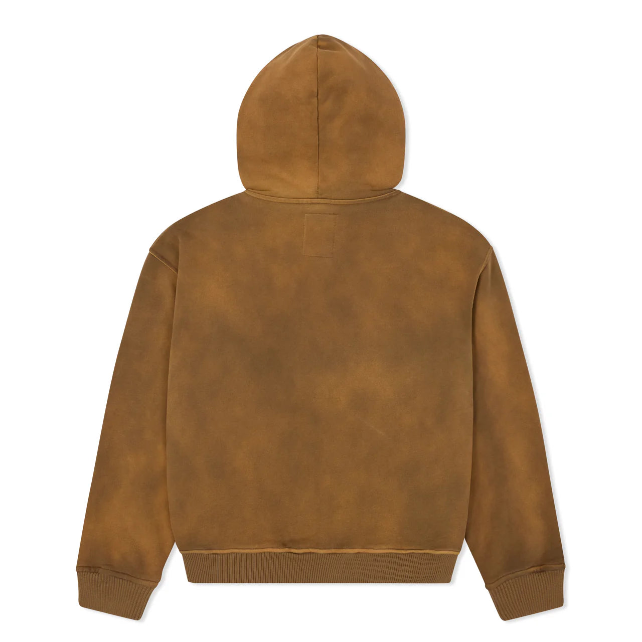 Hoodie Patchwork Face Zip Brown