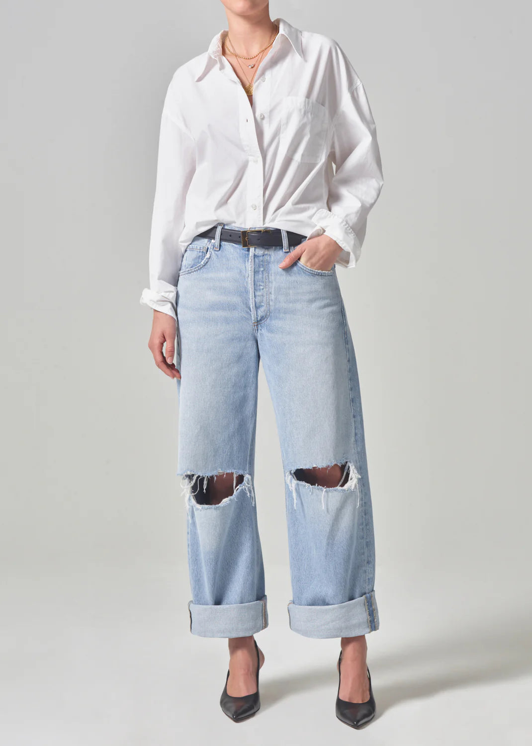 Jeans Ayla Baggy Cuffed Crop Pagoda