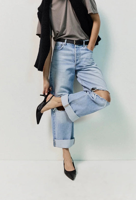Jeans Ayla Baggy Cuffed Crop Pagoda