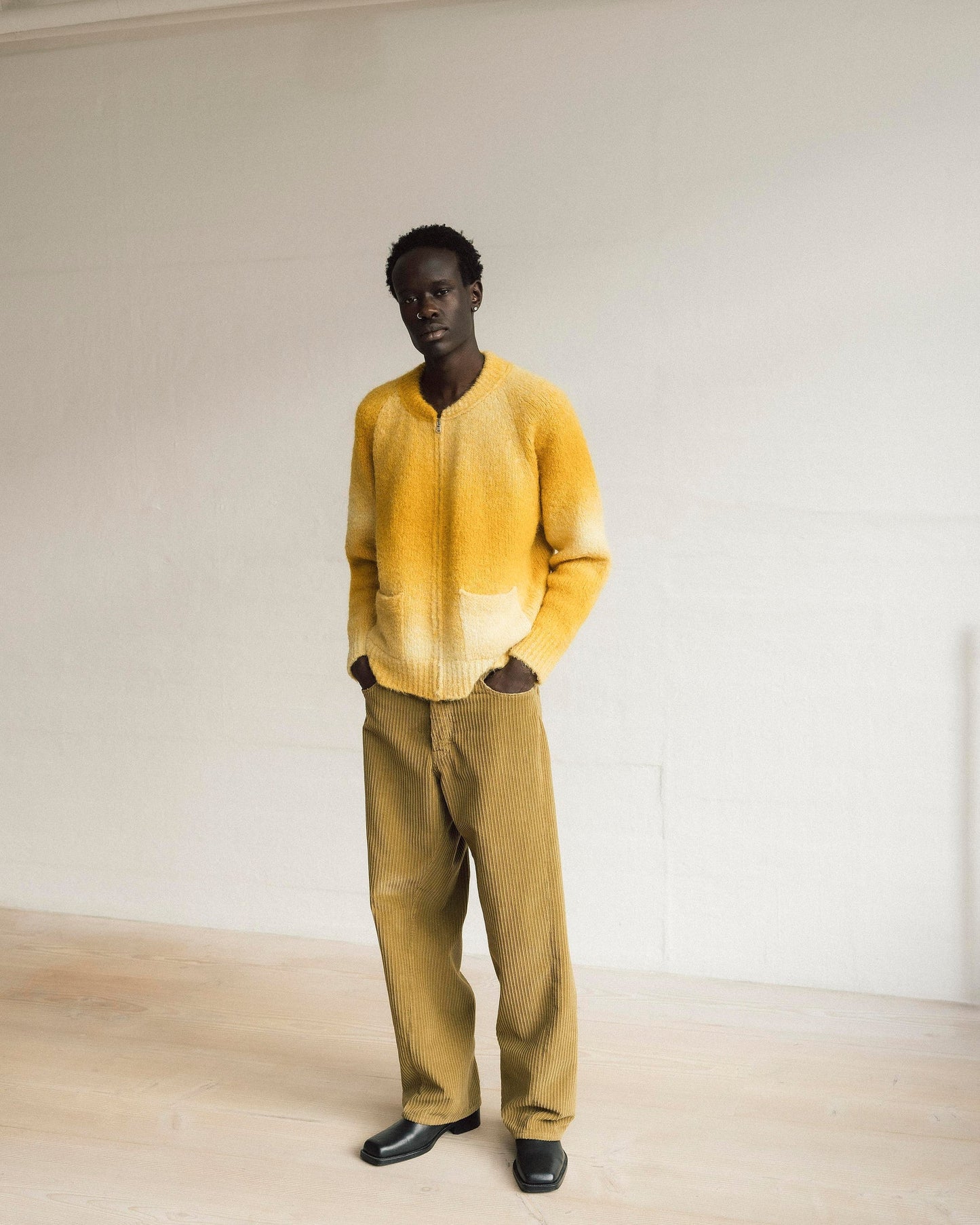 Cardigan Ombre Zip Yellow