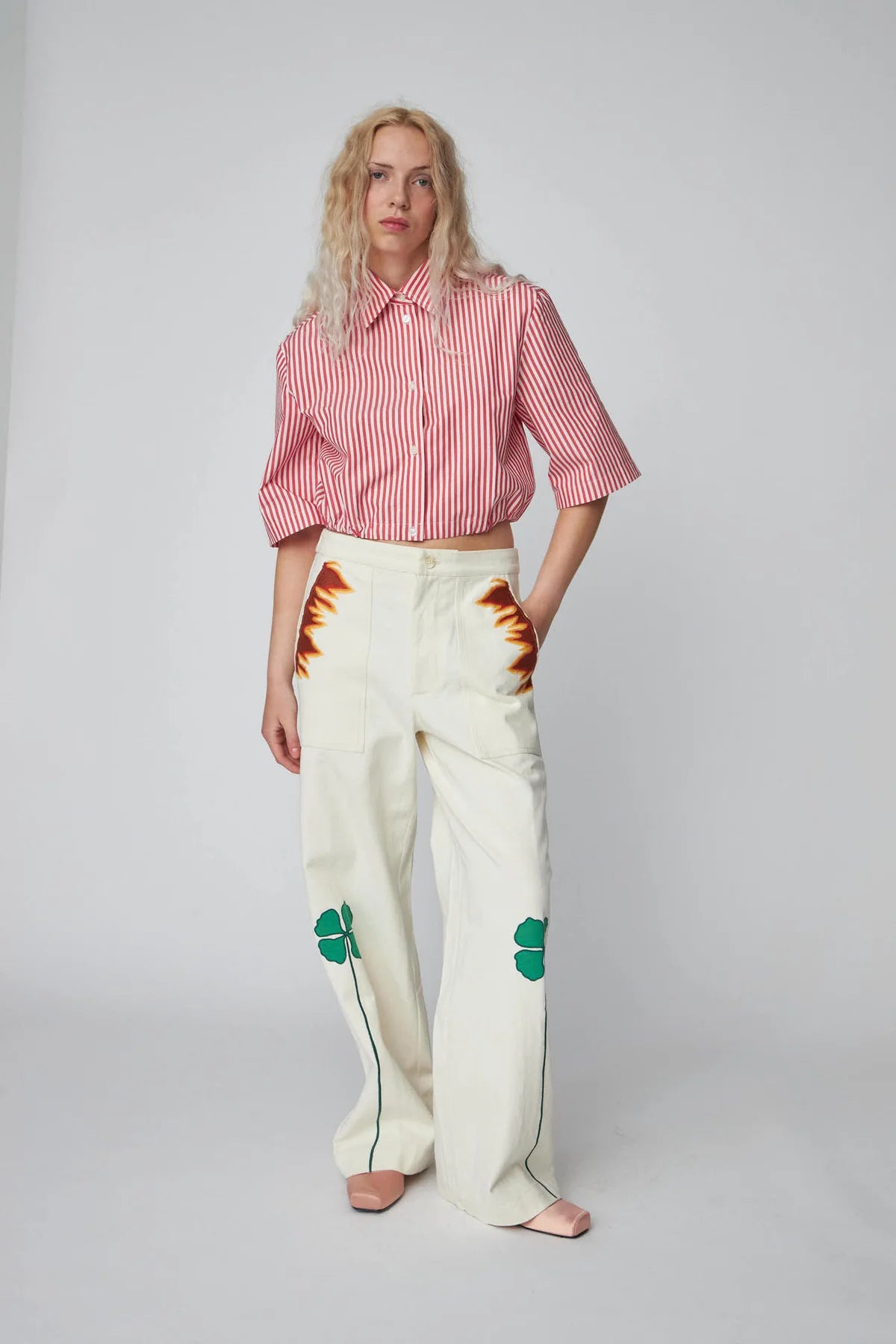 Pants Patchwork Elements Creme