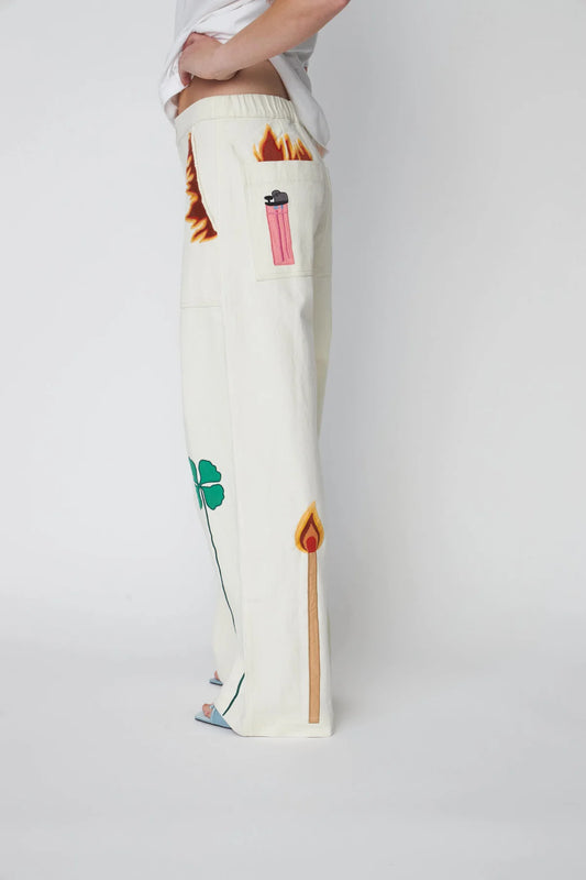 Pants Patchwork Elements Creme