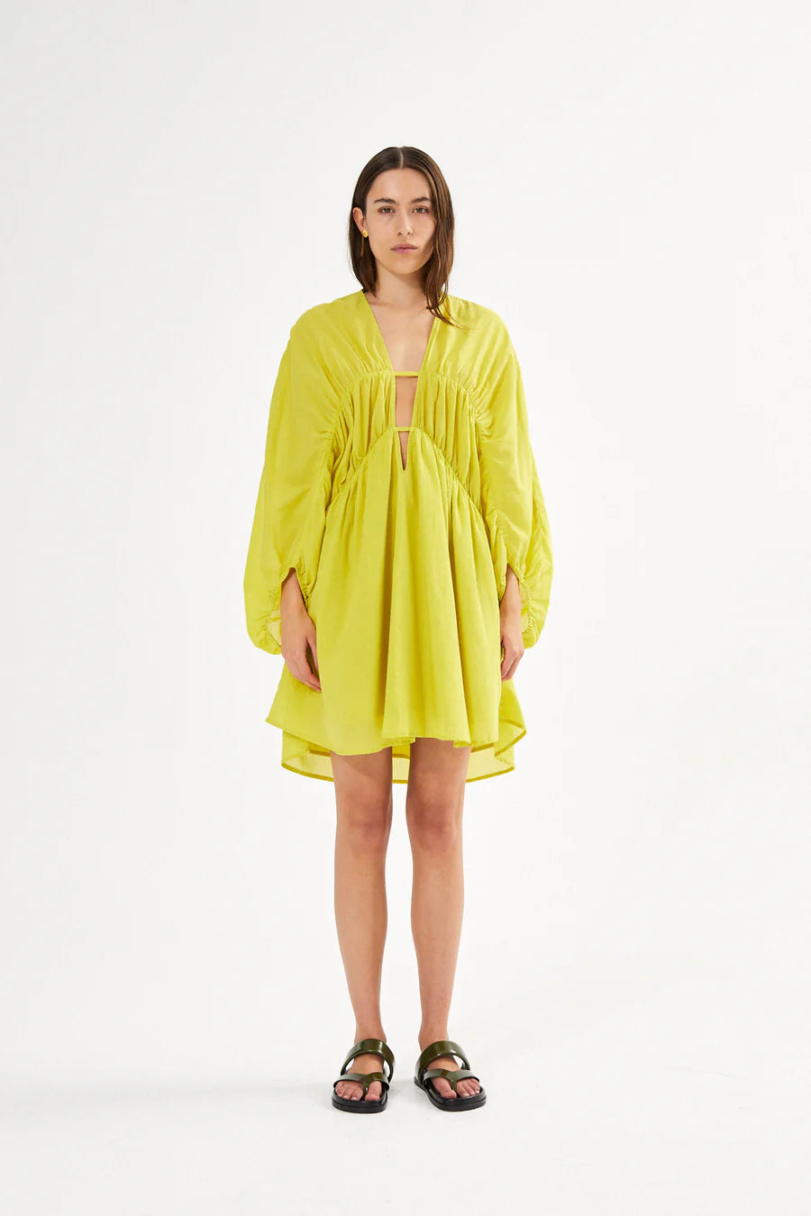 Dress Corrina V-Neck Yellow