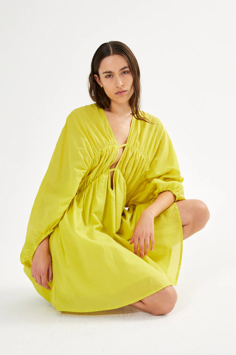 Dress Corrina V-Neck Yellow