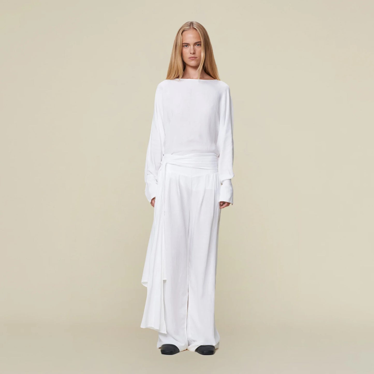 Pants Sage Linen White