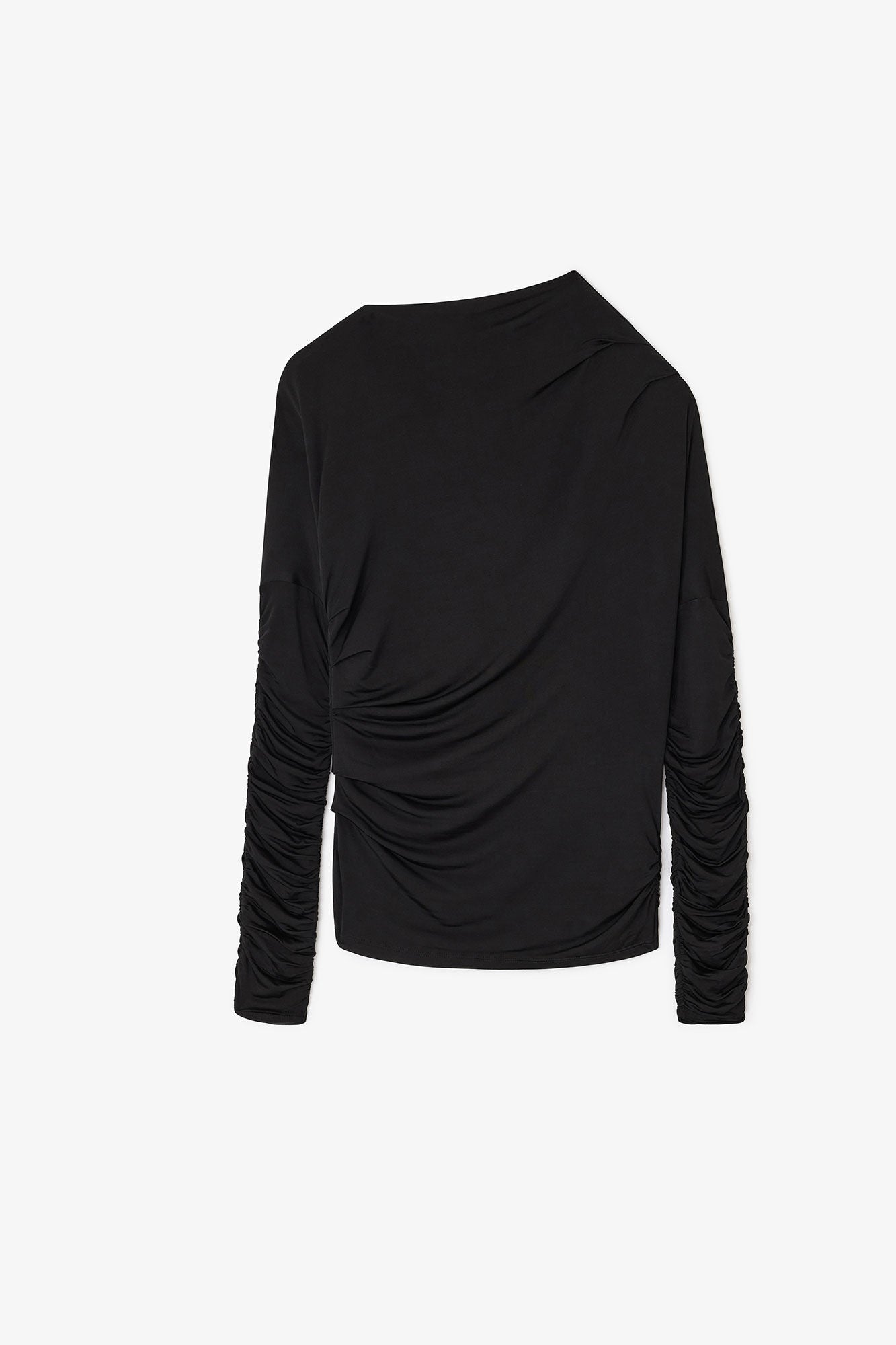 Top Ruched Shiny Jersey Black