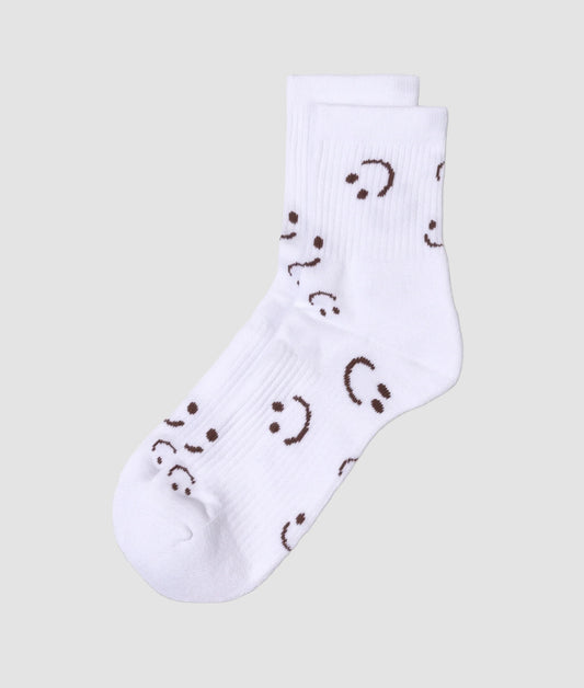 Socks All-Over Smile White
