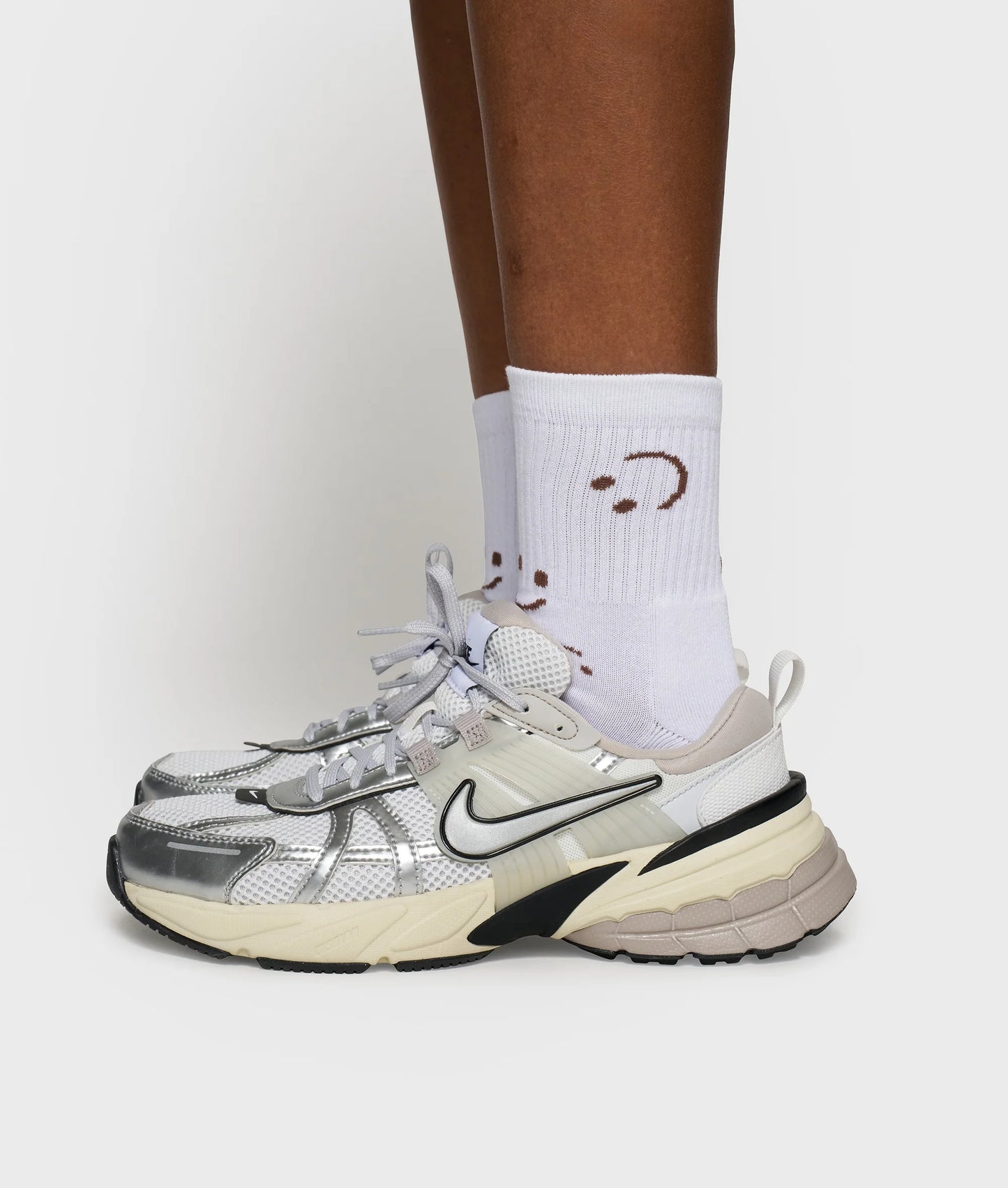 Socks All-Over Smile White