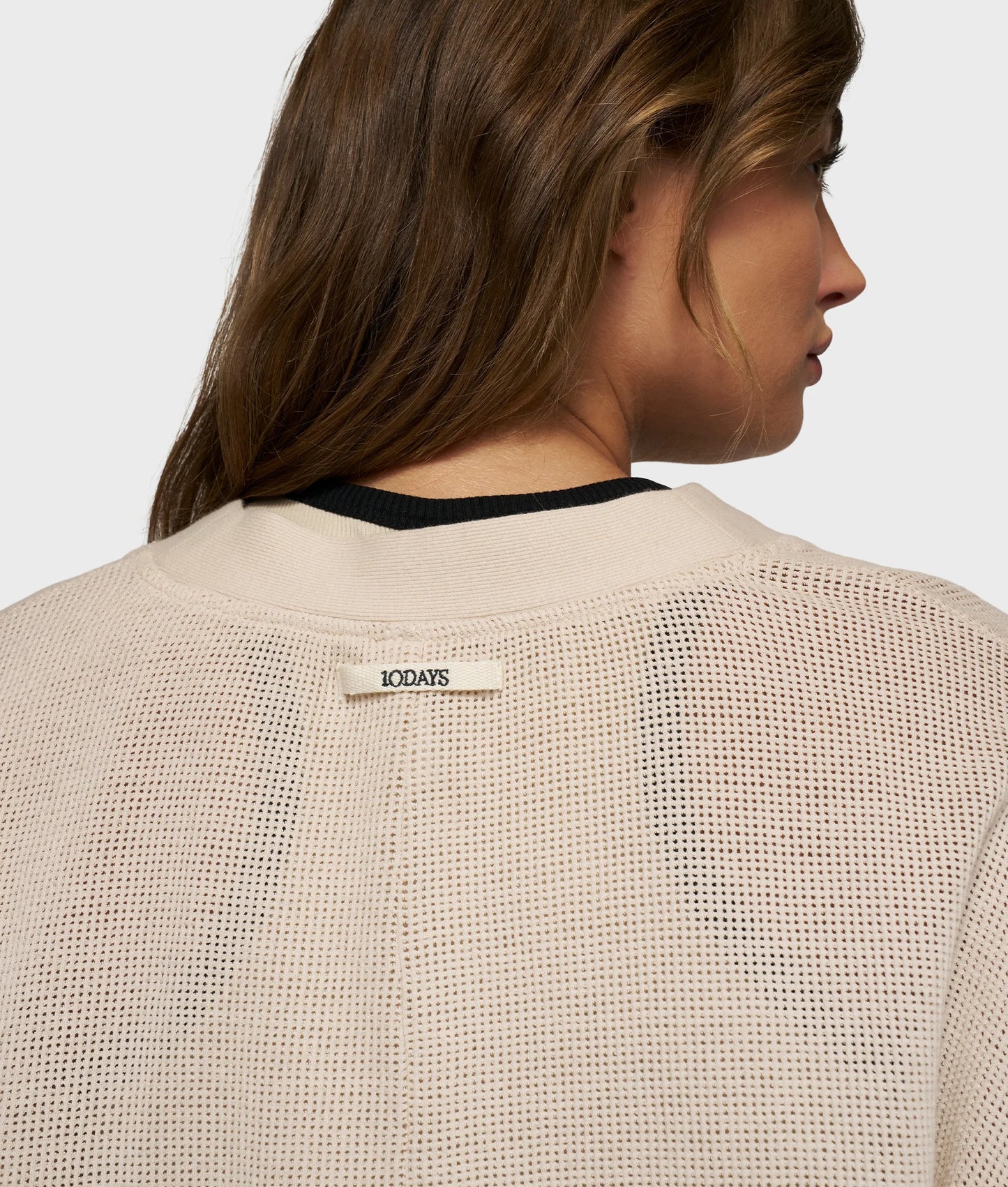 Cardigan V-Neck Mesh Light Earth