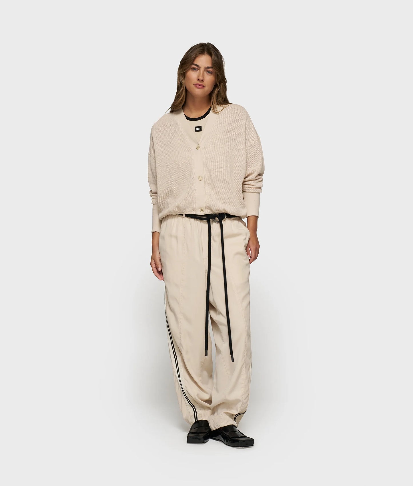 Cardigan V-Neck Mesh Light Earth