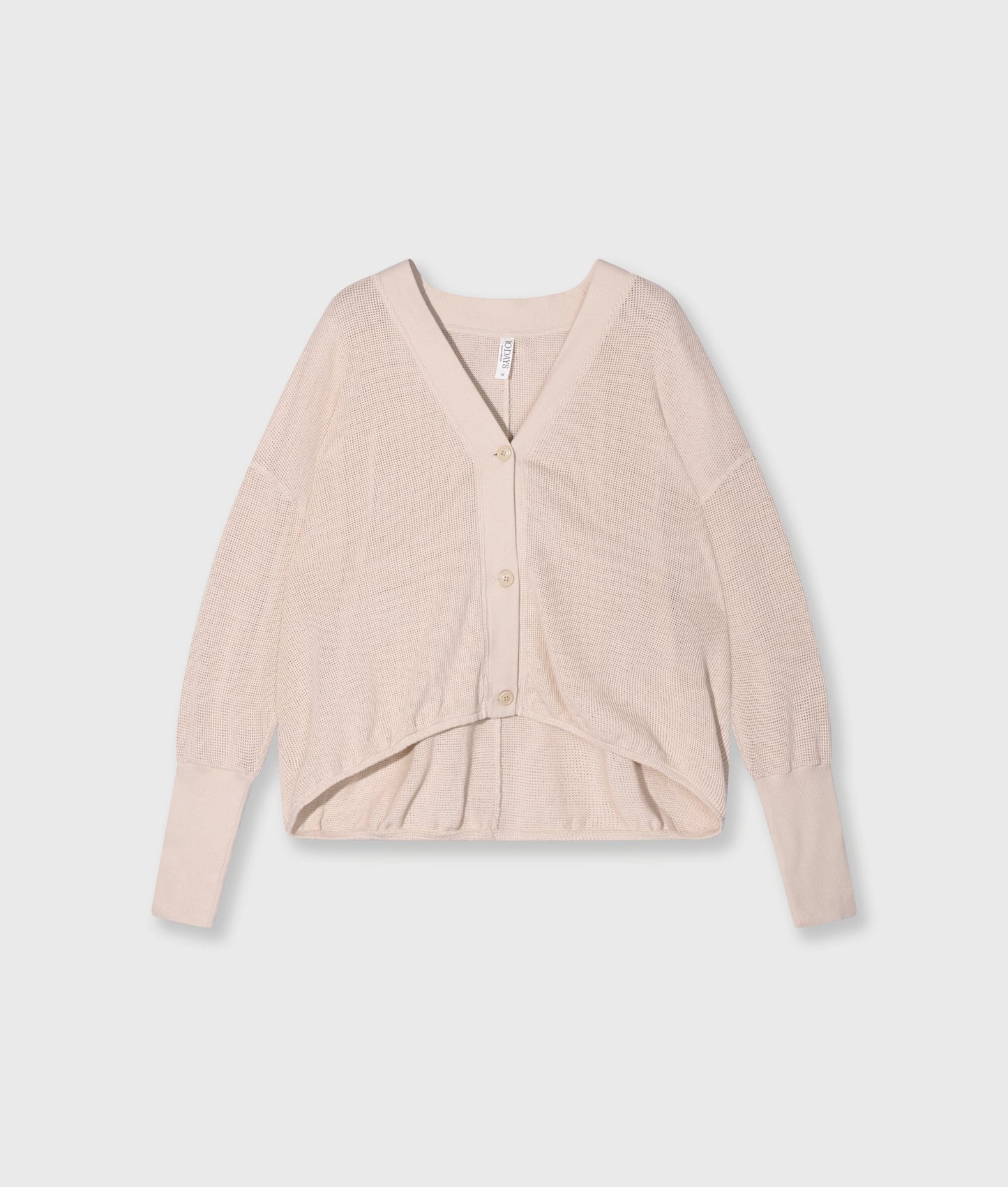 Cardigan V-Neck Mesh Light Earth