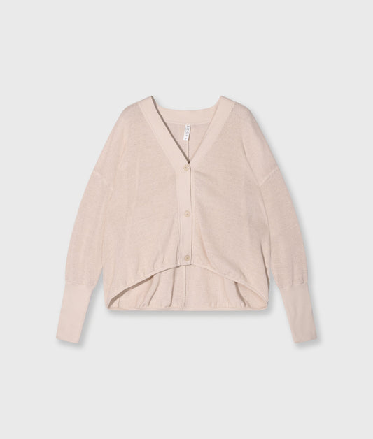 Cardigan V-Neck Mesh Light Earth