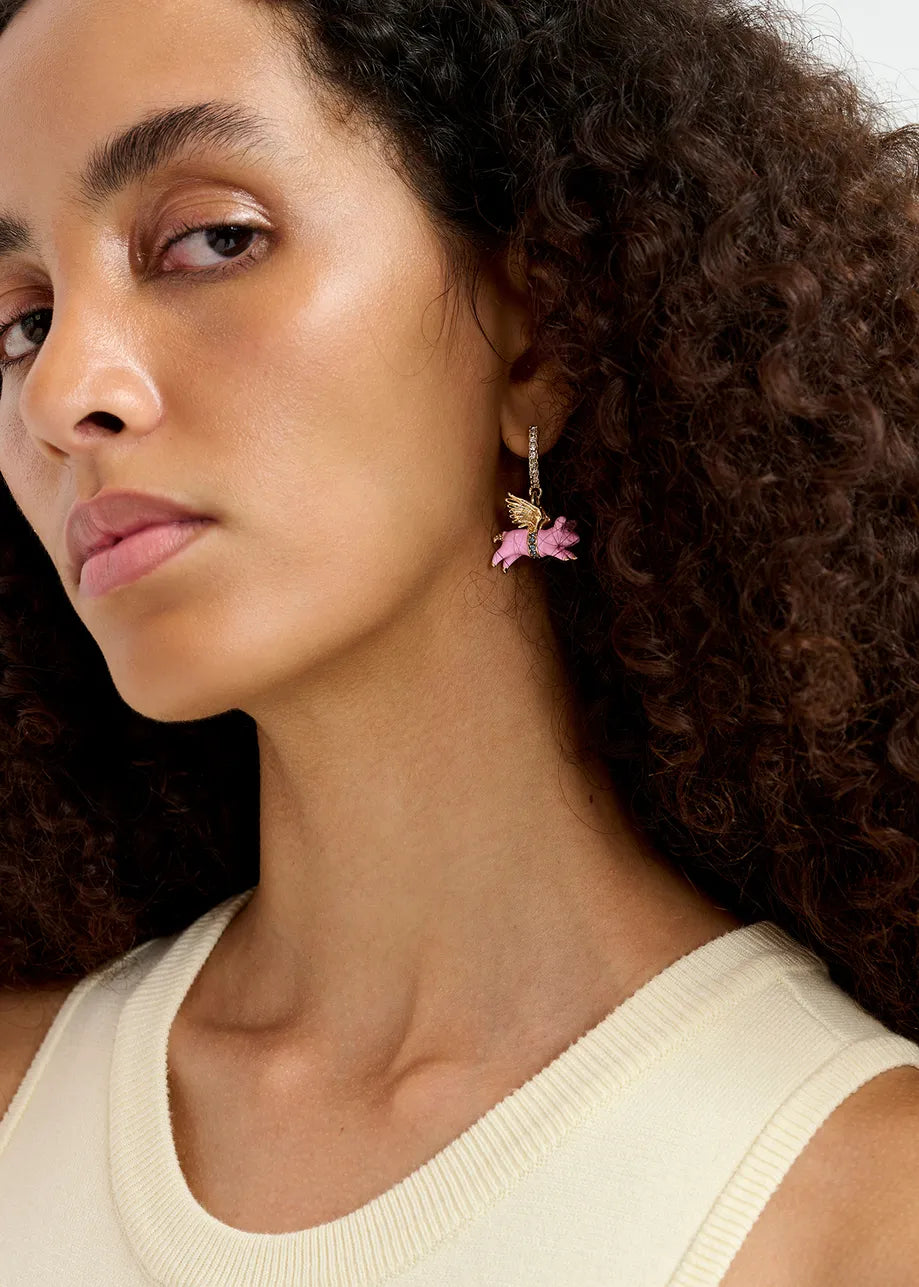 Earrings Geman Champange&Pig