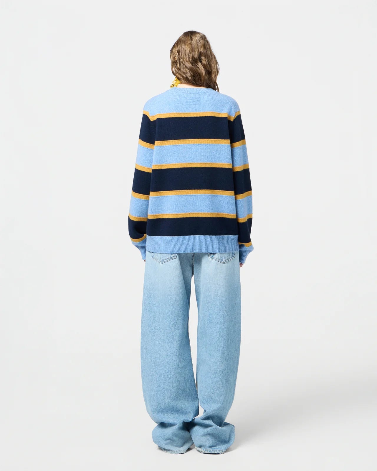 Sweater Stripe Crew Heather Blue