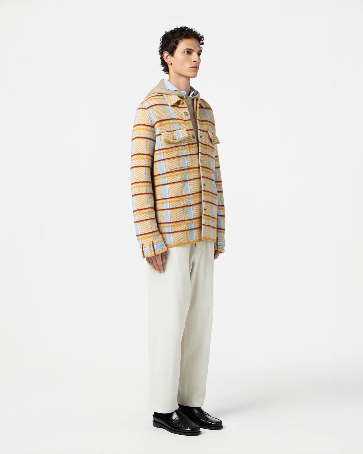 Shirt Plaid Work Curry