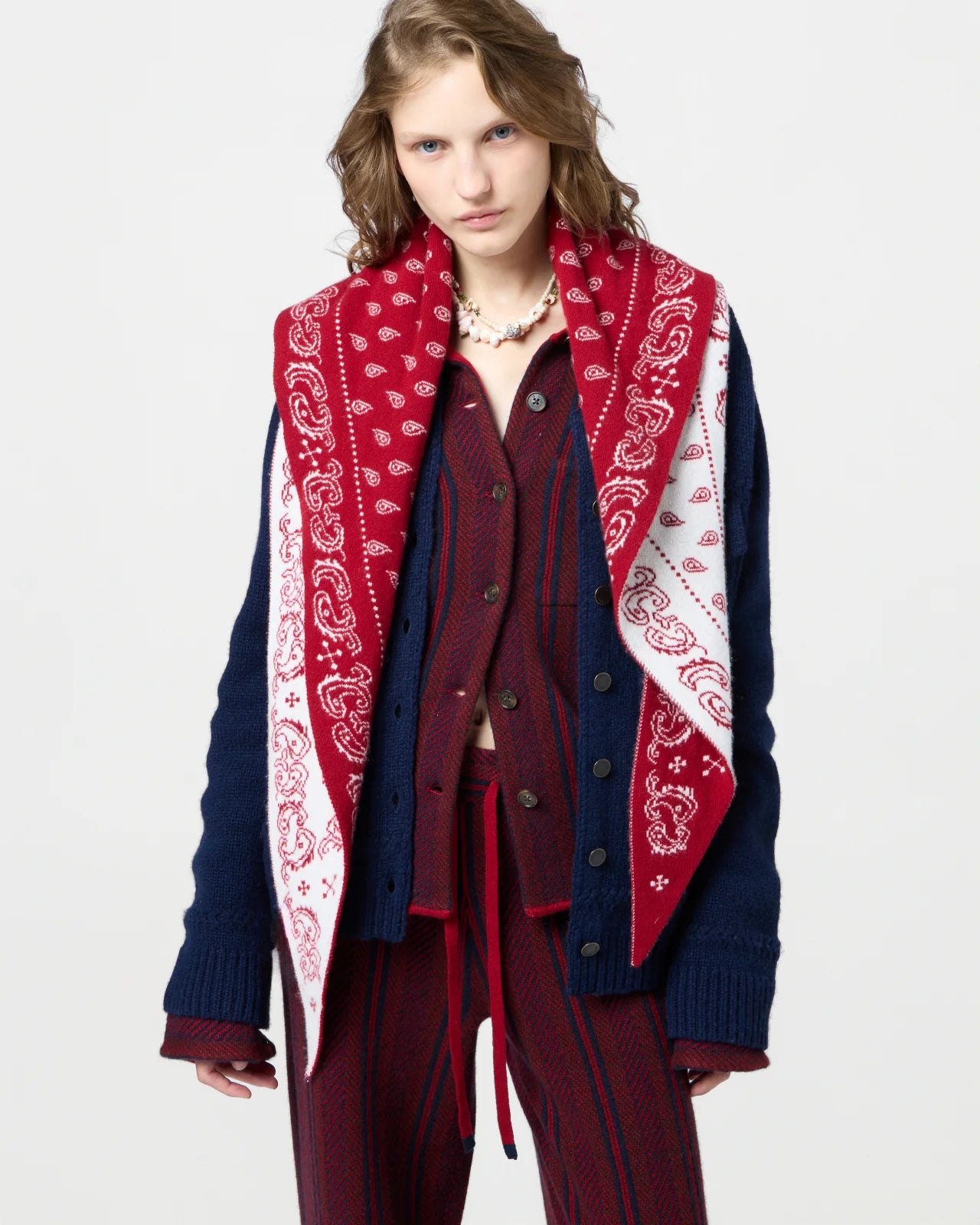 Scarf Wild Rag Ruby/Cream