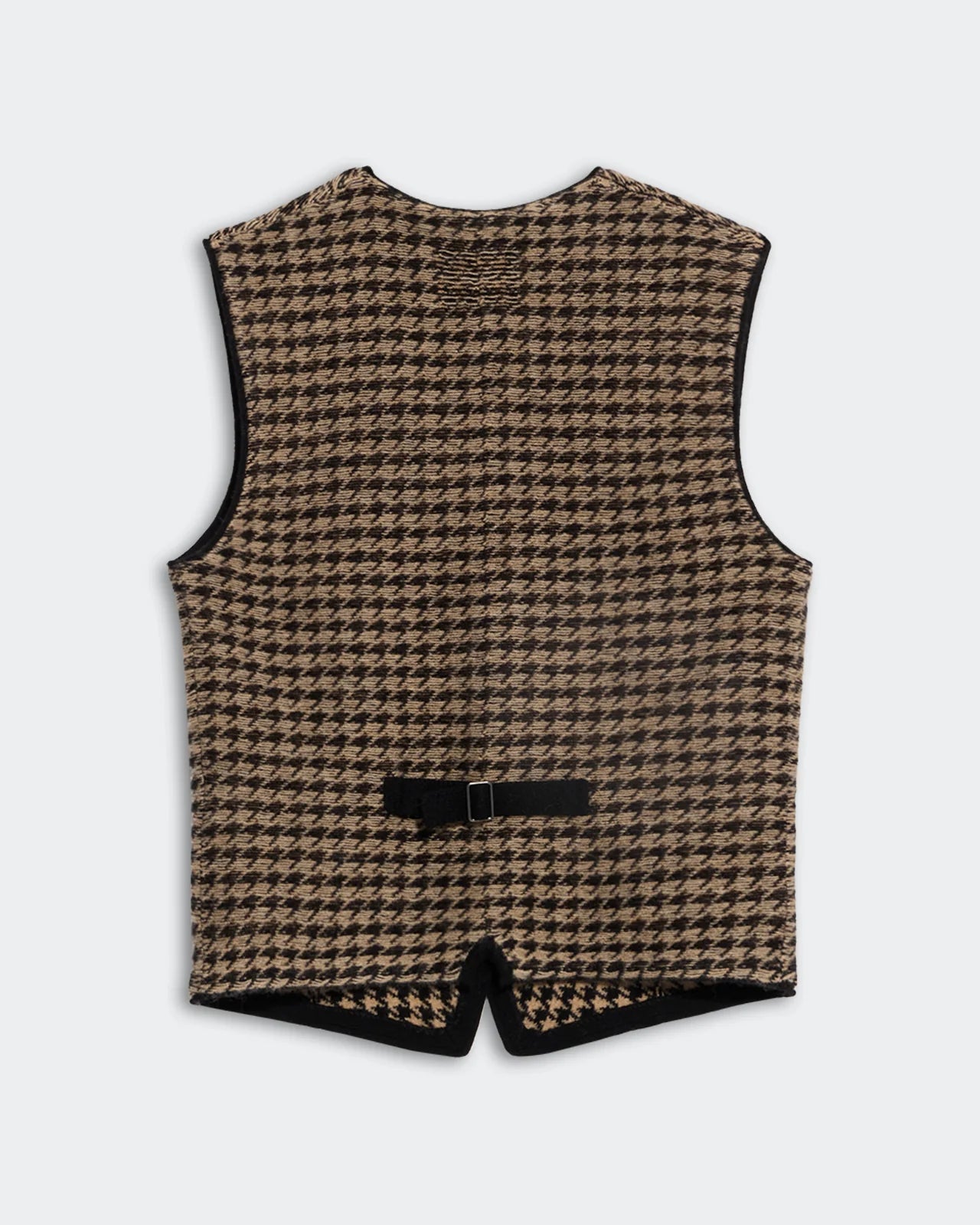 Vest Houndstooth Tailored Black & Dune