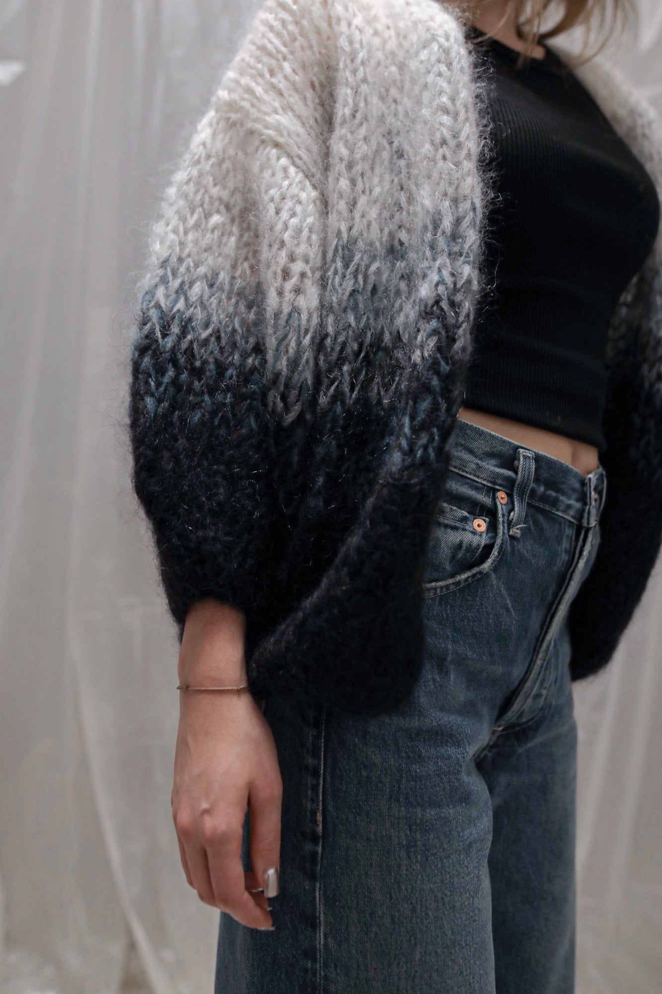 Mohair Big Cardigan Ombre