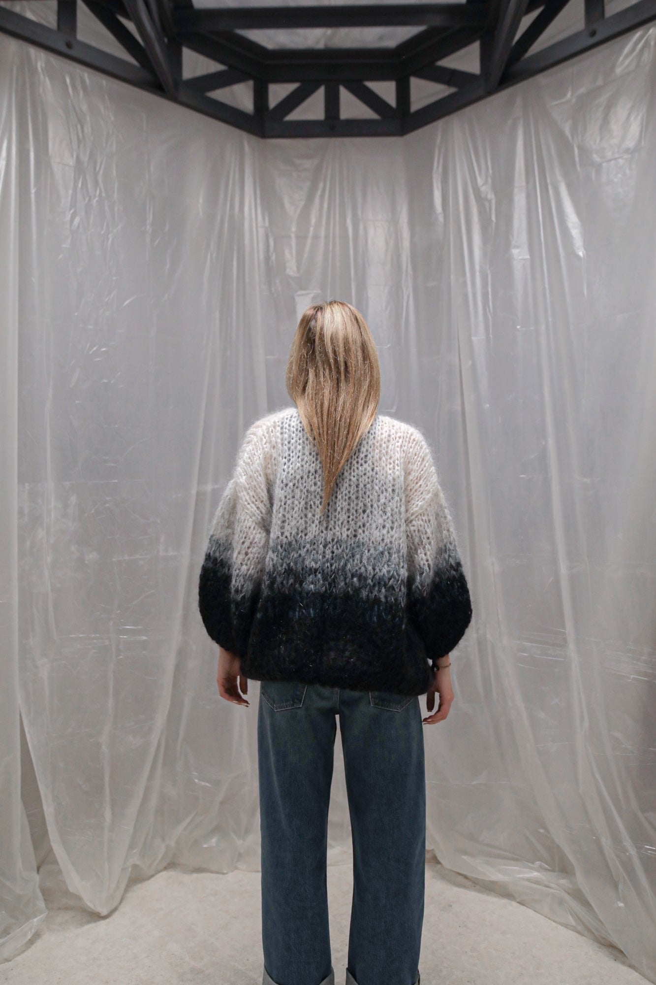 Mohair Big Cardigan Ombre