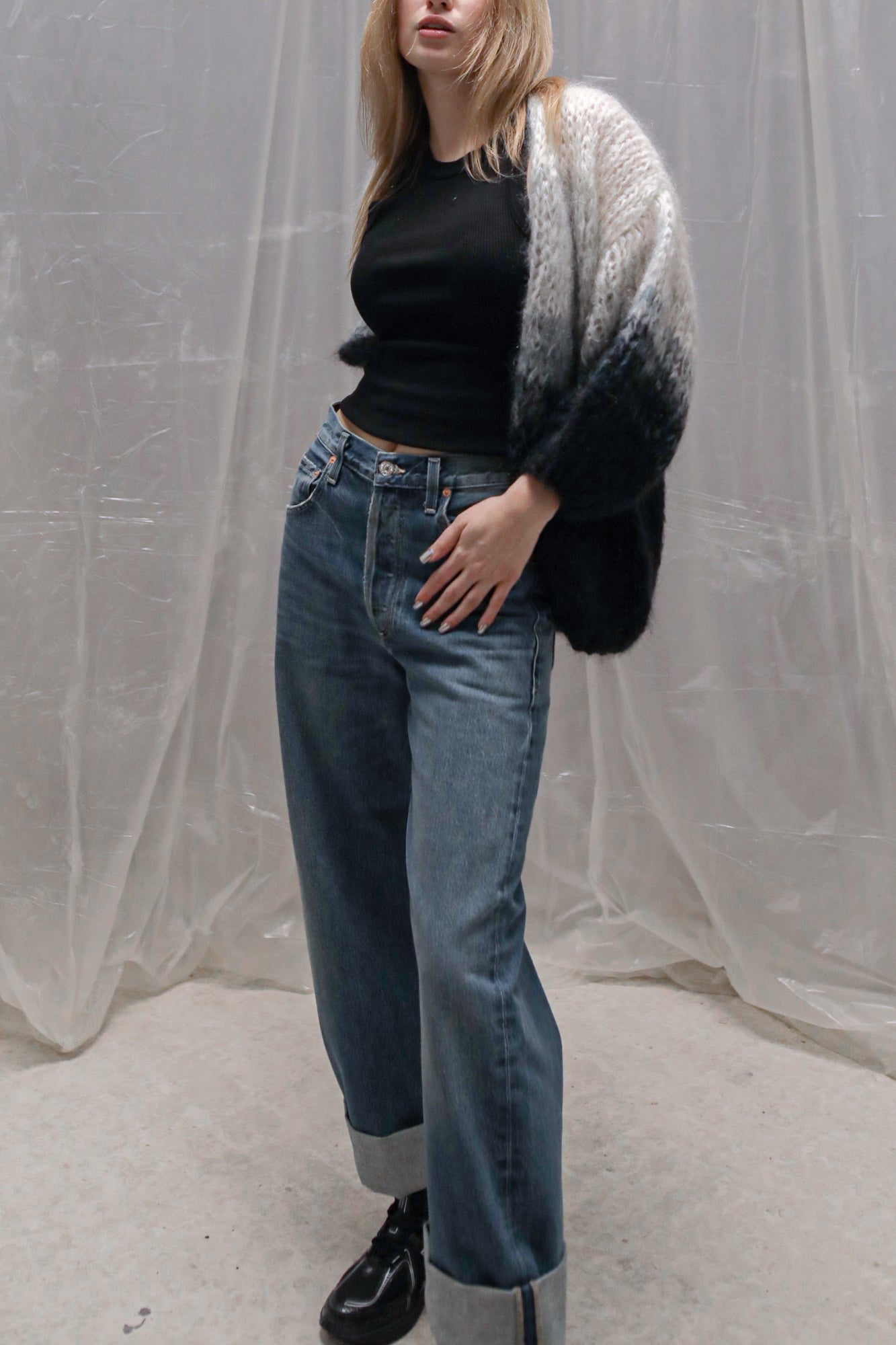Mohair Big Cardigan Ombre