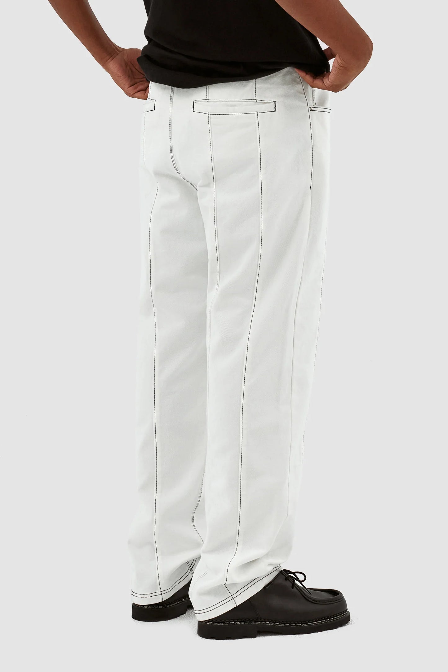 Pants Poage Detail White