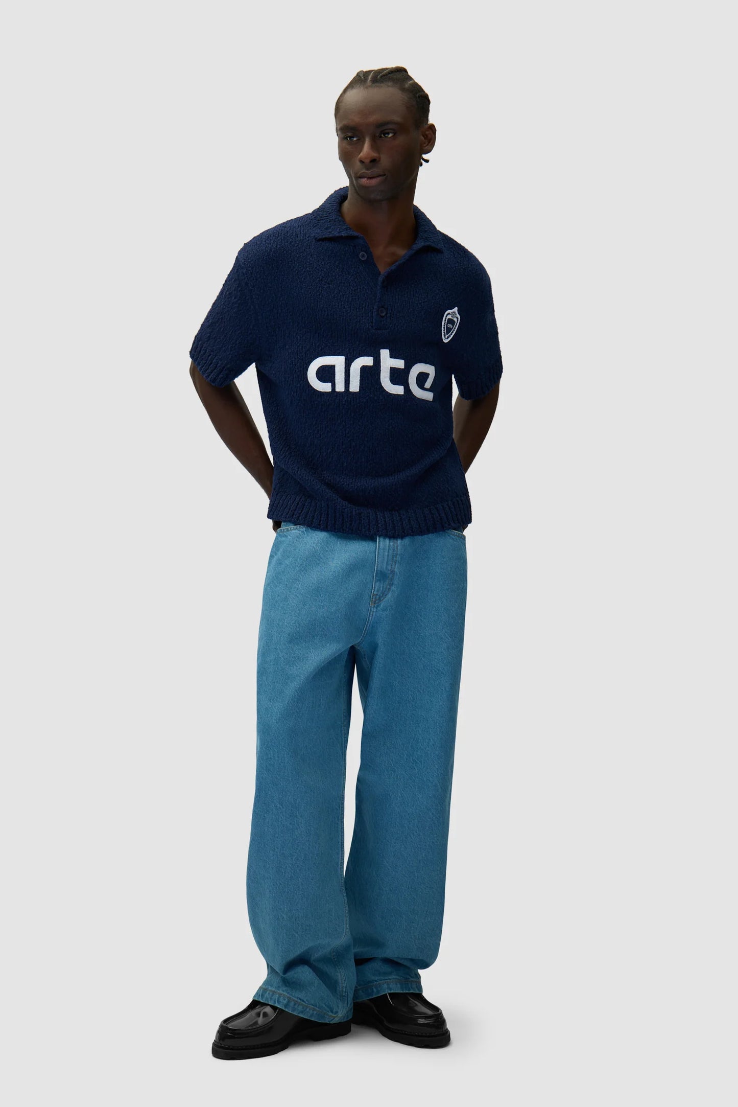 Sweatshirt Football Knit Blue