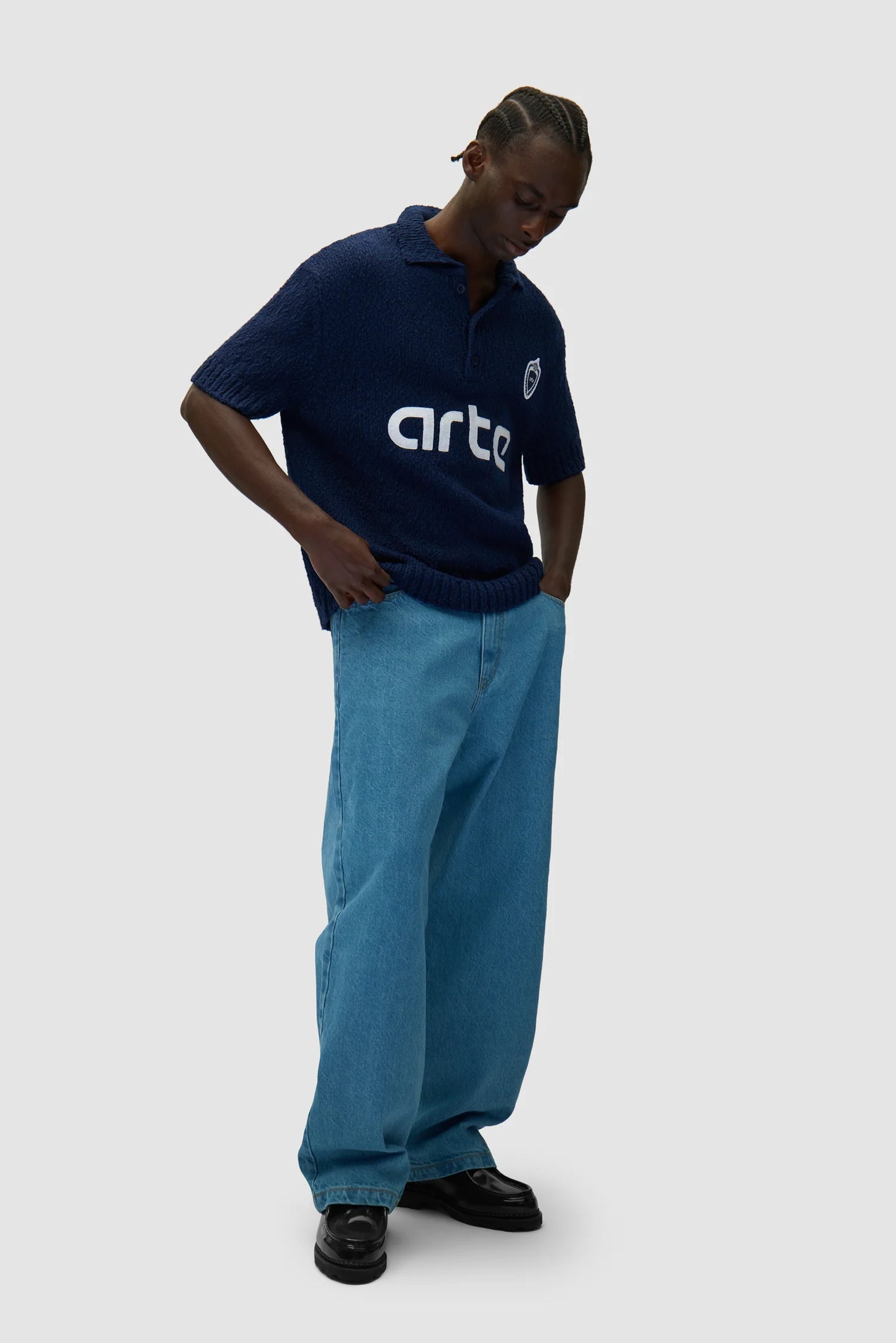 Sweatshirt Football Knit Blue