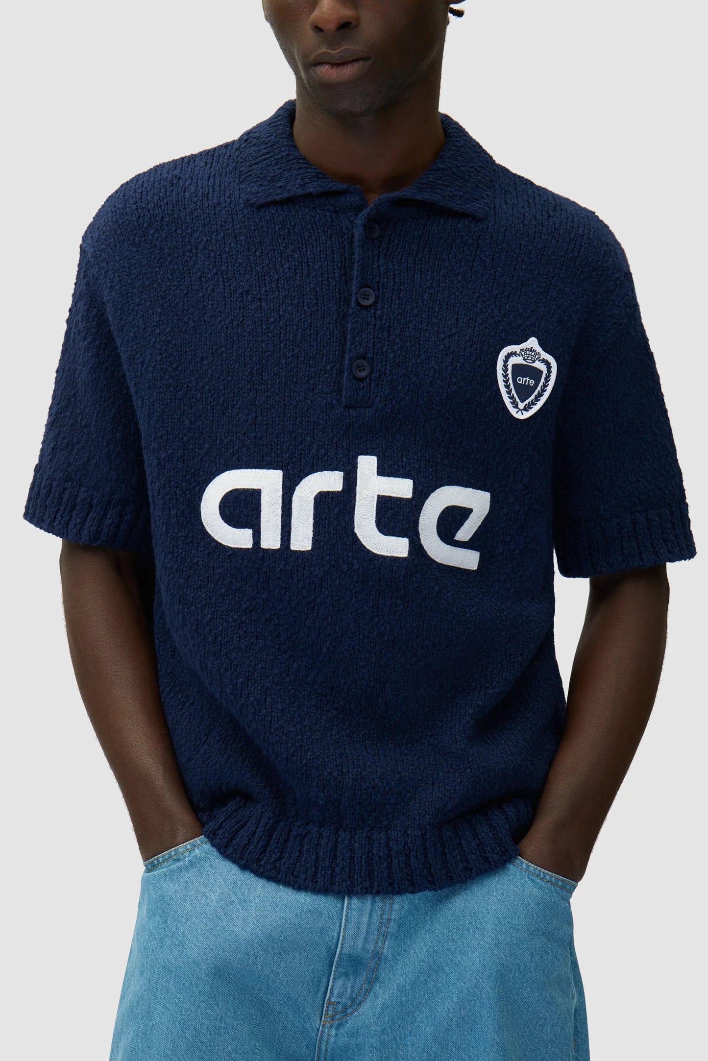Sweatshirt Football Knit Blue