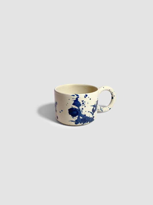 Stained Mug with Round Handle Blue&White